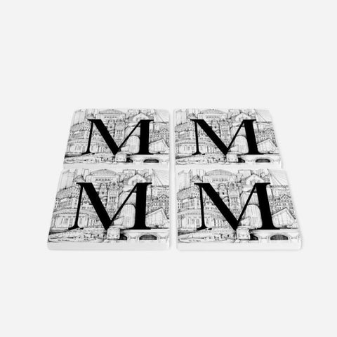 M Ceramic coasters - The Sculpts