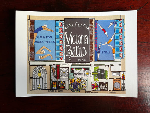 Victoria Baths Large Postcard (single)