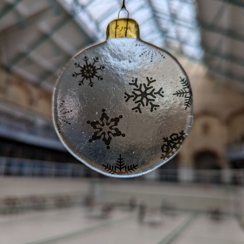 Stained Glass - Fused Glass Snowflake Bauble