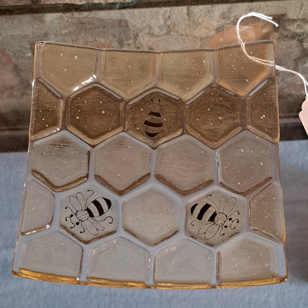 Hand-crafted stained glass 'Buzzing Bees' collection