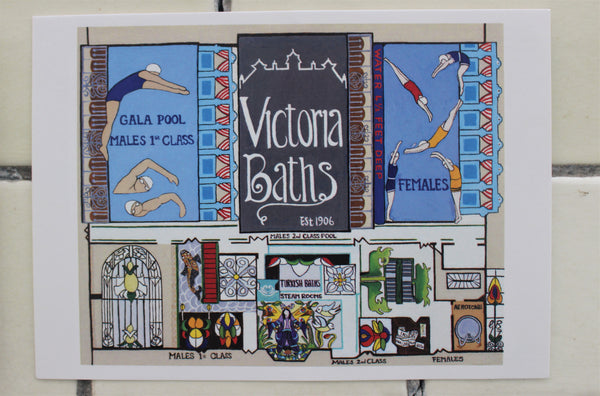 Victoria Baths Postcards - Set of 3 Large